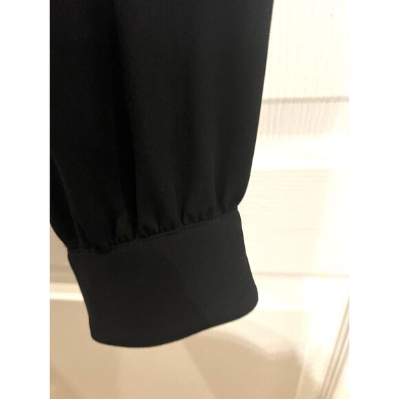 August Max Woman Dressy Black Long Sleeve Button Up Blouse Size 3X - Picture 2 of 10